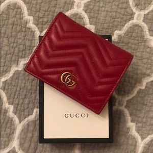 Gucci Marmount Card Wallet in Red